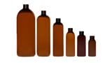 Amber PET Round Bottles (410 neck)