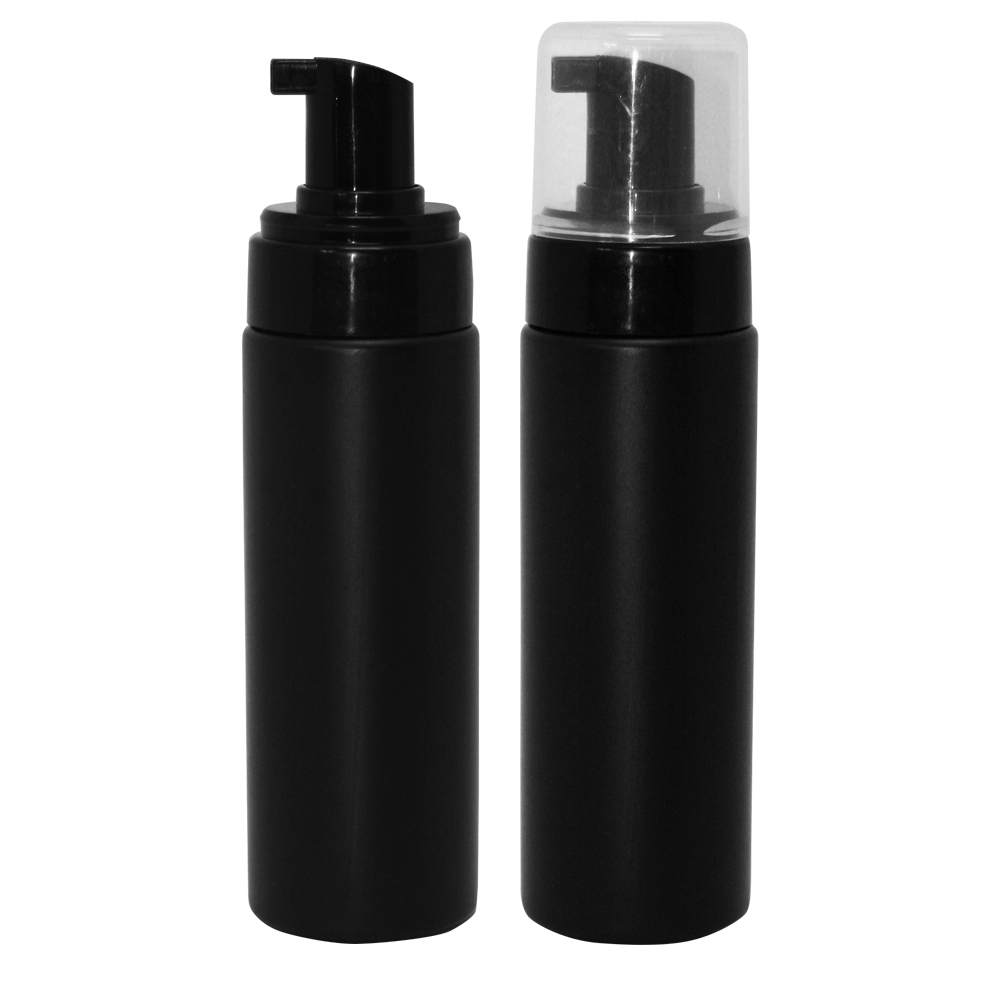 200ml Black Foaming Bottle with Natural Overcap & Black Pump - New