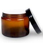 500ml Amber Round Glass Jar with Black Lid & Caska Seal