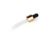 Eye Dropper 18mm (to suit 30ml Rectangular Glass Bottle) Shiny Gold with Black Teat