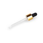 Eye Dropper 18mm (to suit 50ml Rectangular Glass Bottle) Shiny Gold with Black Teat