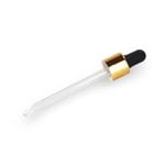 Eye Dropper 18mm (to suit 100ml Rectangular Glass Bottle) Shiny Gold with Black Teat