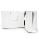 Ice MATTE Landscape Paper Bags with WHITE Grosgrain Ribbon Handles