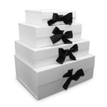 Ice Foldable Rigid Boxes with Black Ribbon