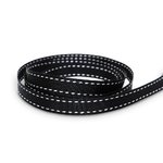 10mm Black + White Saddle Stitch Grosgrain Ribbon - 50M Roll