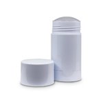 50ml Shiny White Round Stick Deodorant Bottle with Bottom Plug